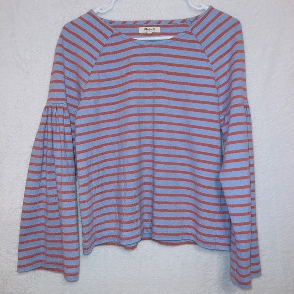 Madewell K4434 Shirred Sleeve Sailor Top size XS - Picture 2 of 9